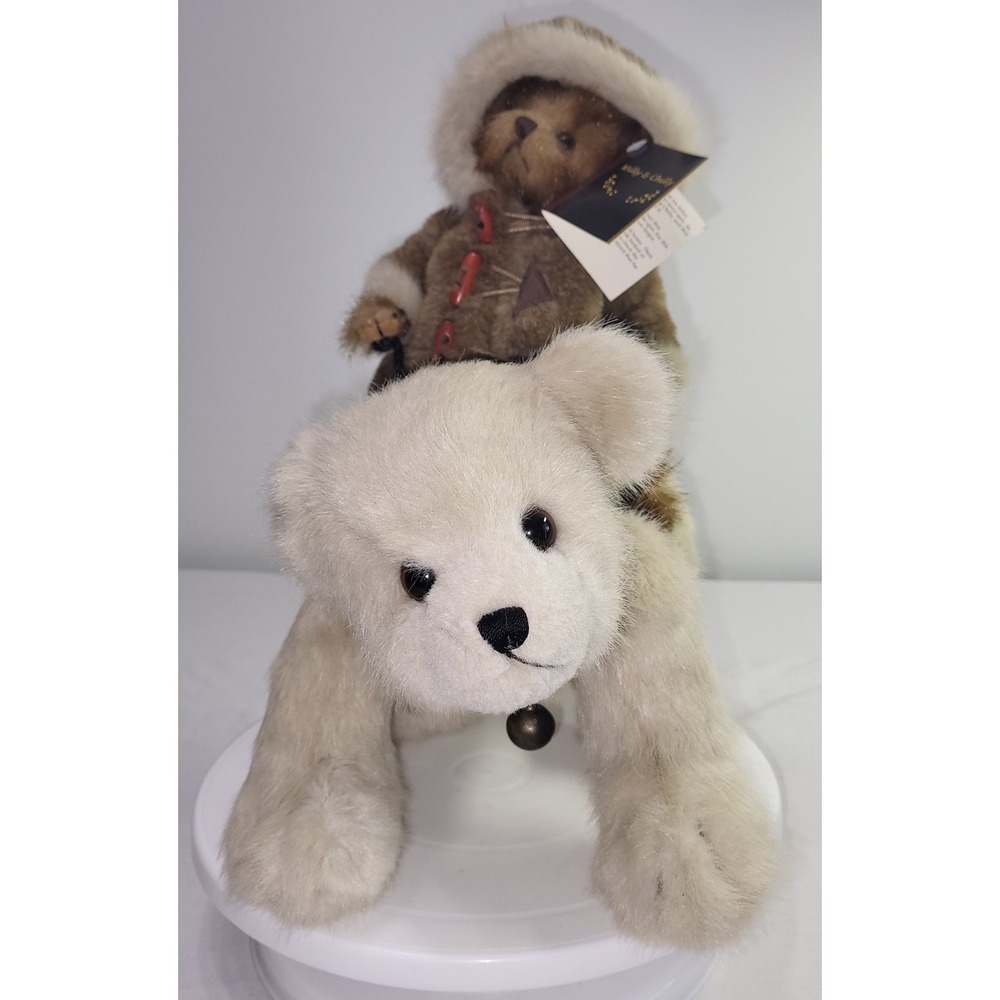 Bearington Bears Willy and Chilly Bear Riding Polar Bear Stuffed Toy Tags Vtg